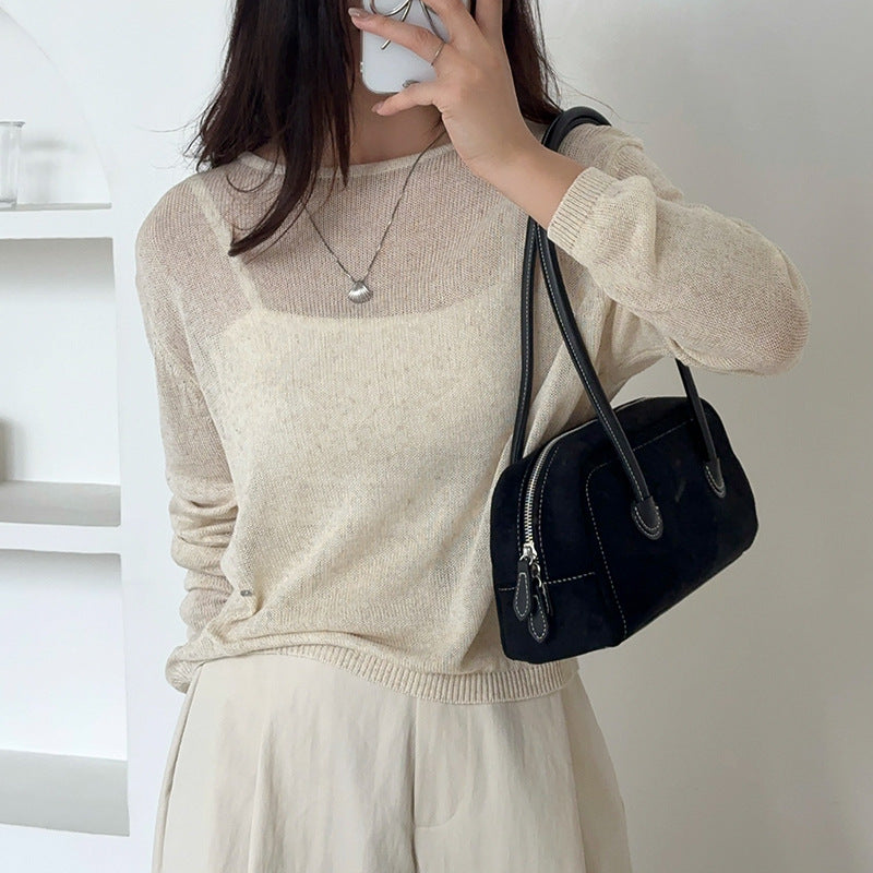 Women's Fashion Suede Niche High Sense Baguette Shoulder Bags