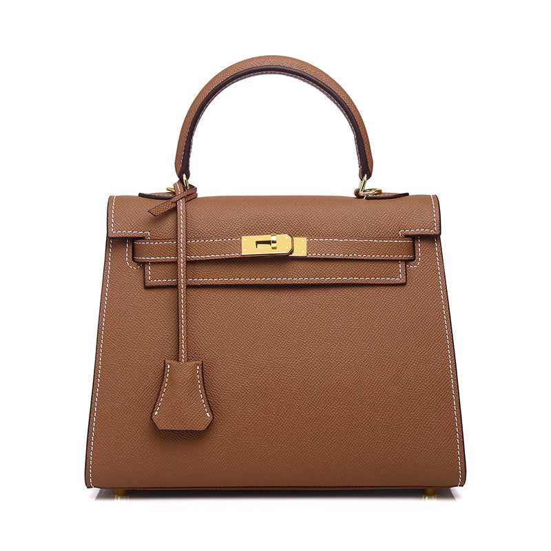 Women's Classic Leather Palm Print Cowhide Kelly Bags