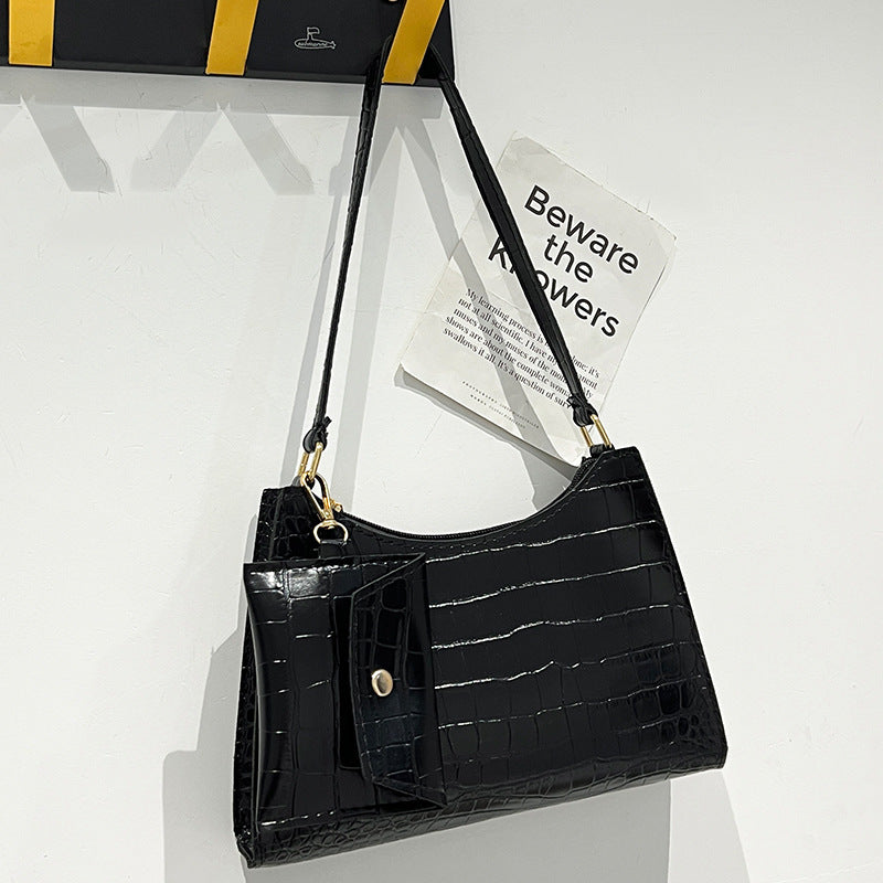 Women's Fashion Stone Pattern Underarm Simple Mobile Armpit Bags