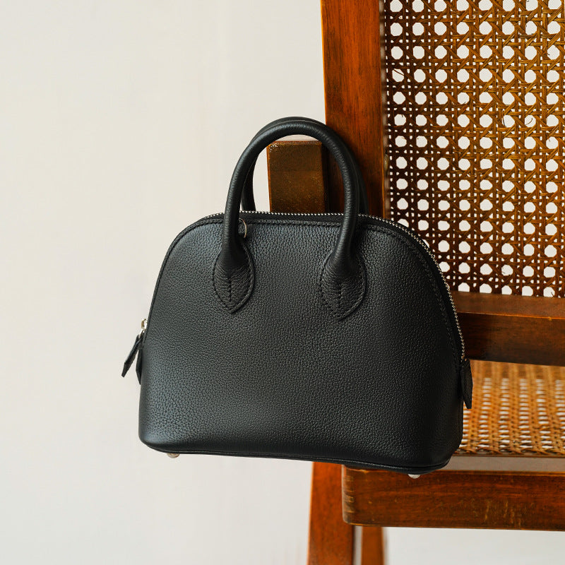 Women's Artisan Bowling Shell Top Layer Cowhide Crossbody Bags