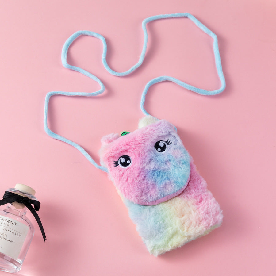 Children's Unicorn Cartoon Plush Little Female Phone Bags