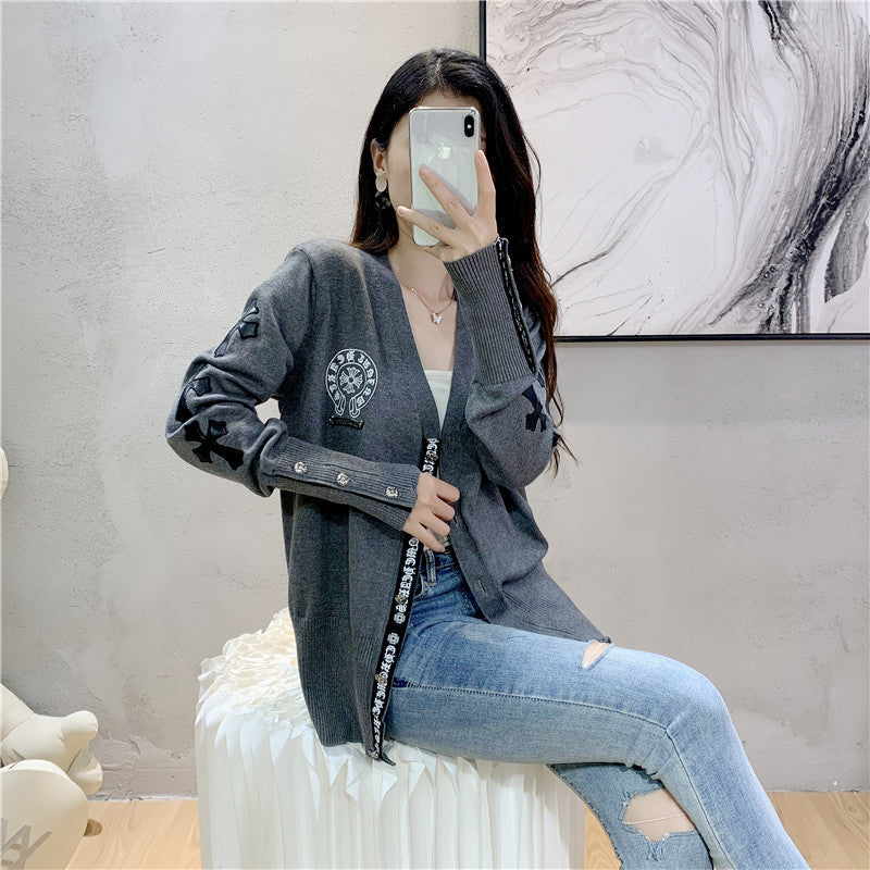 Women's Fashion Niche Sanskrit Cross Knitted Female European Sweaters