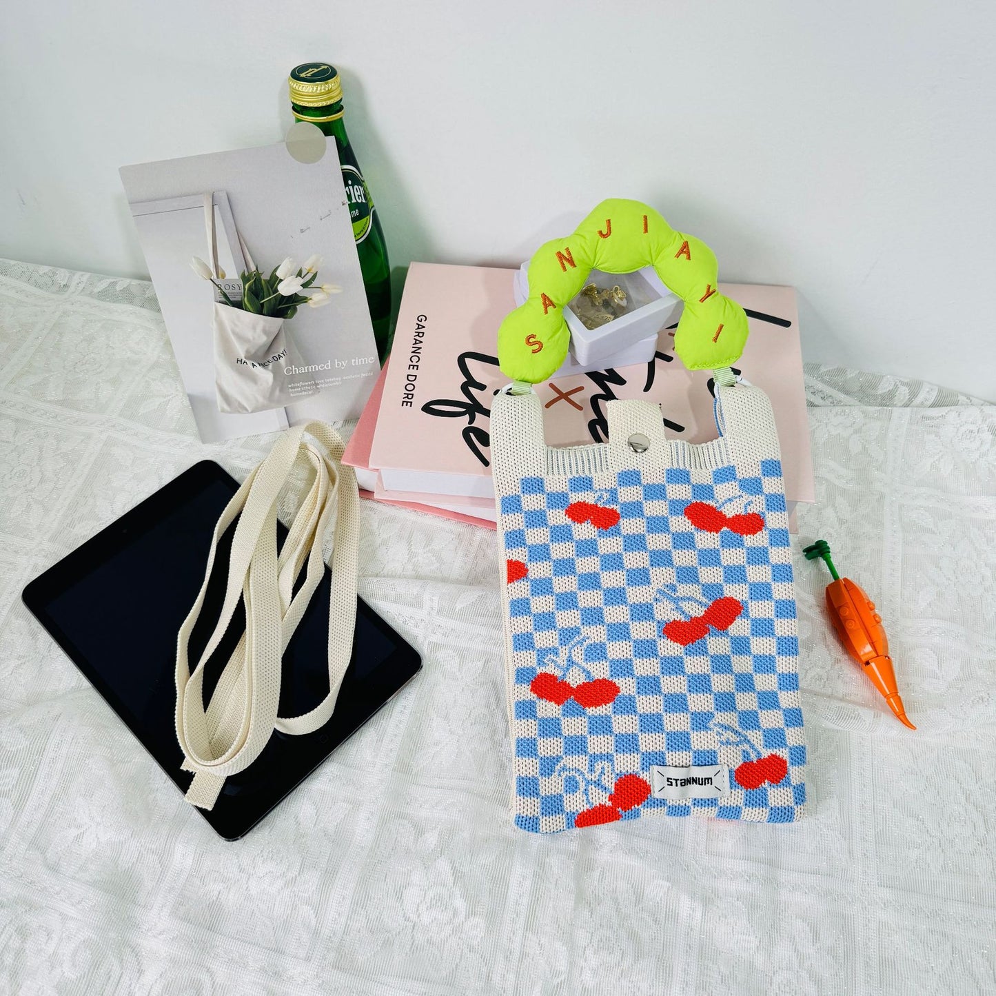 Creative Cute Cartoon Cat Knitted Mini Crossbody Bags