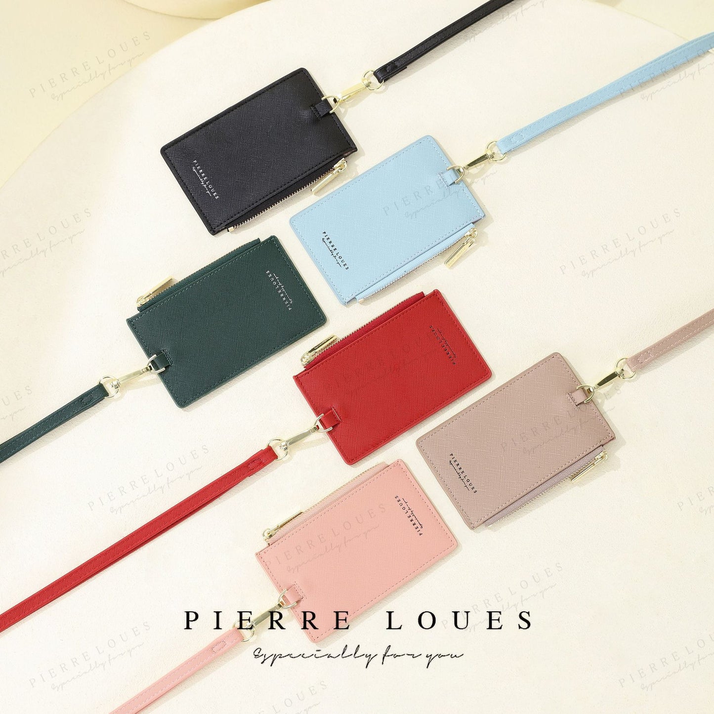 Zipper Clamp Large Capacity Slot Litchi Pattern Card Holder