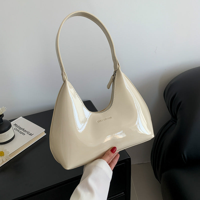 Women's Niche Patent Leather French Stick Selenodont Stylish Armpit Bags