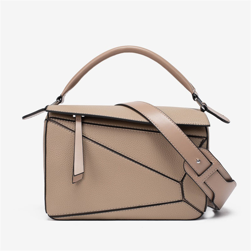 Portable Geometric Stitching Lychee Pattern Lightweight Crossbody Bags