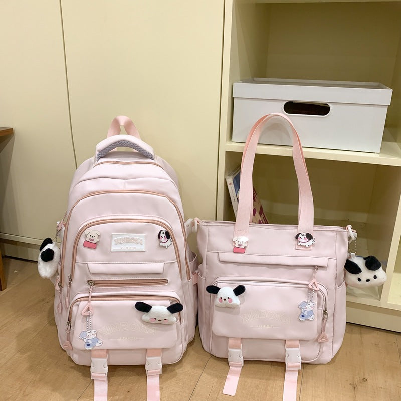 Women's Fashion Solid Color Wide Strap Portable Backpacks