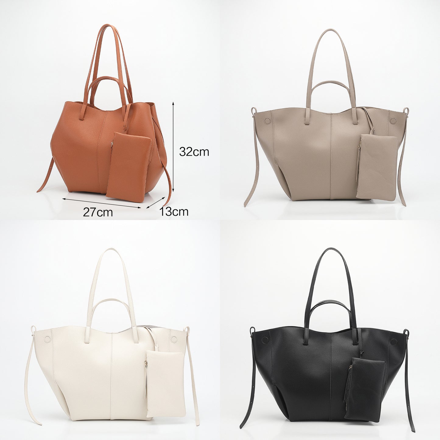 Underarm Lychee Pattern Large Capacity Commuter Tote Bags