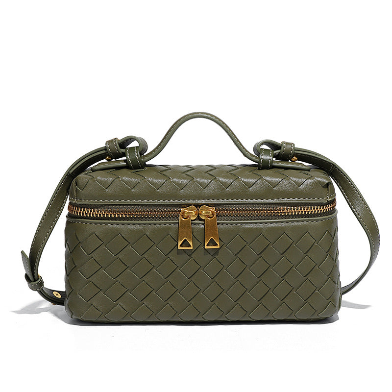 Slouchy Hand-woven Fashion Box Portable Lunch Crossbody Bags