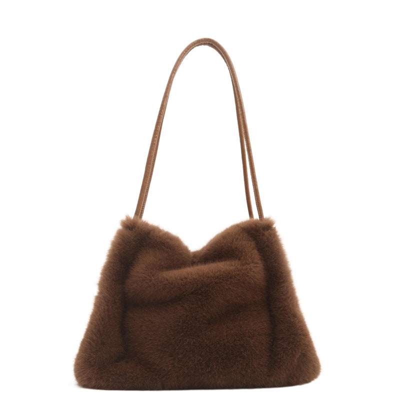 Women's Popular Plush Fur Furry Korean Armpit Bags
