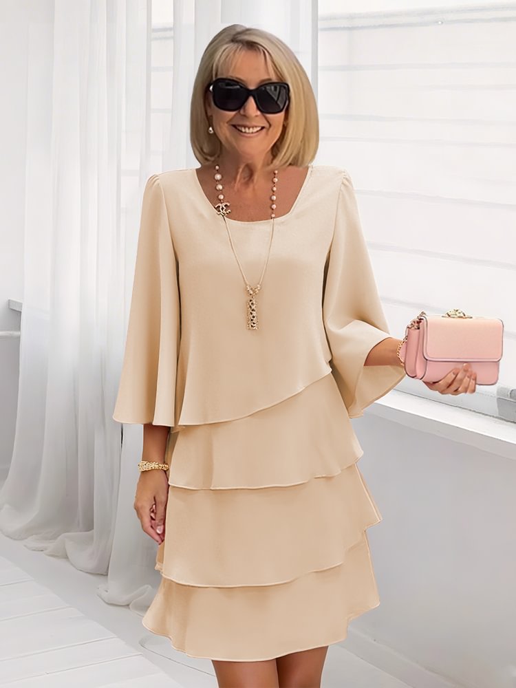Women's Fashion Cake Loose Temperament Slimming Round Dress