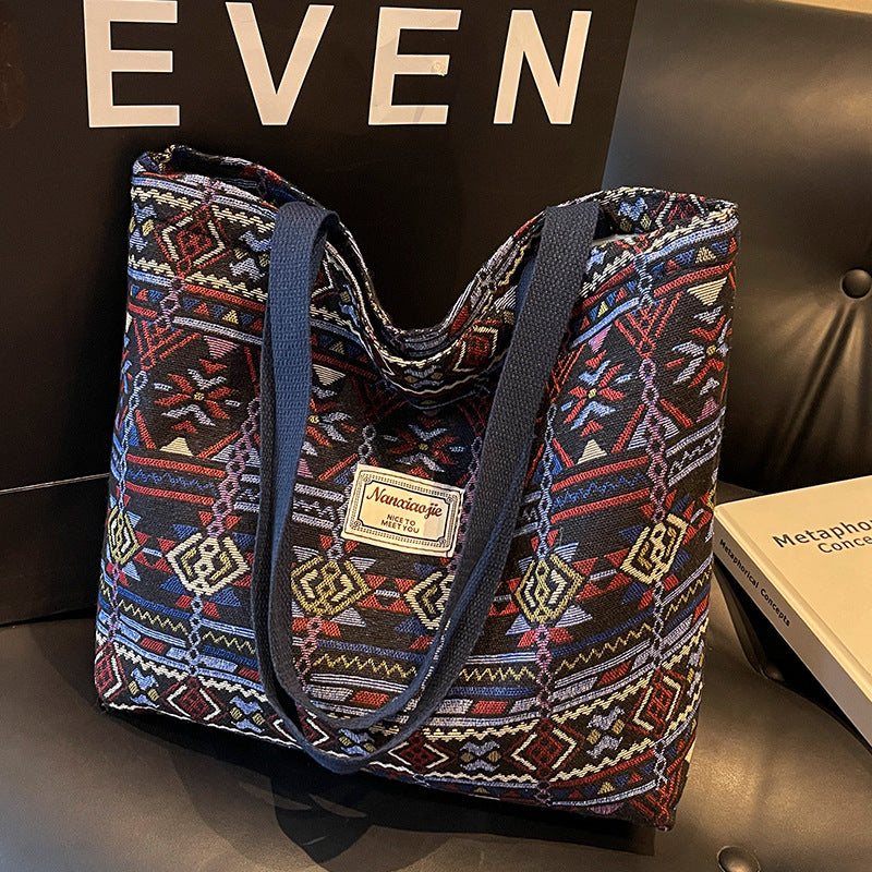 Women's Large Capacity Canvas Retro Easy Matching Shoulder Bags