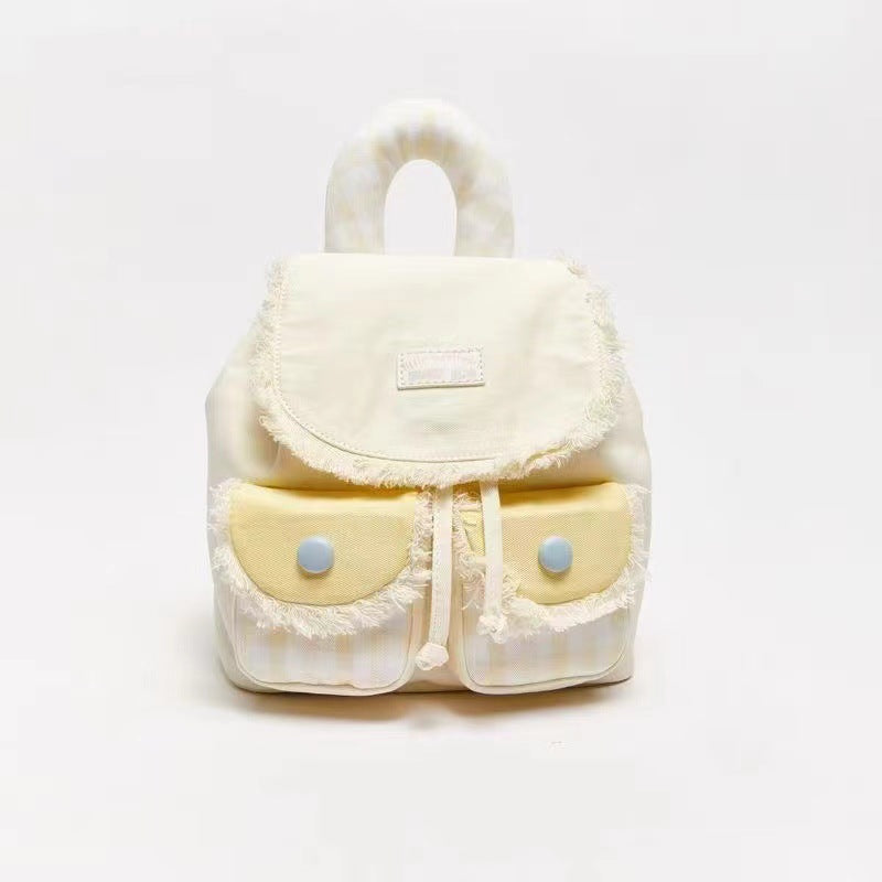 San Fu College Style Color Plaid Backpacks