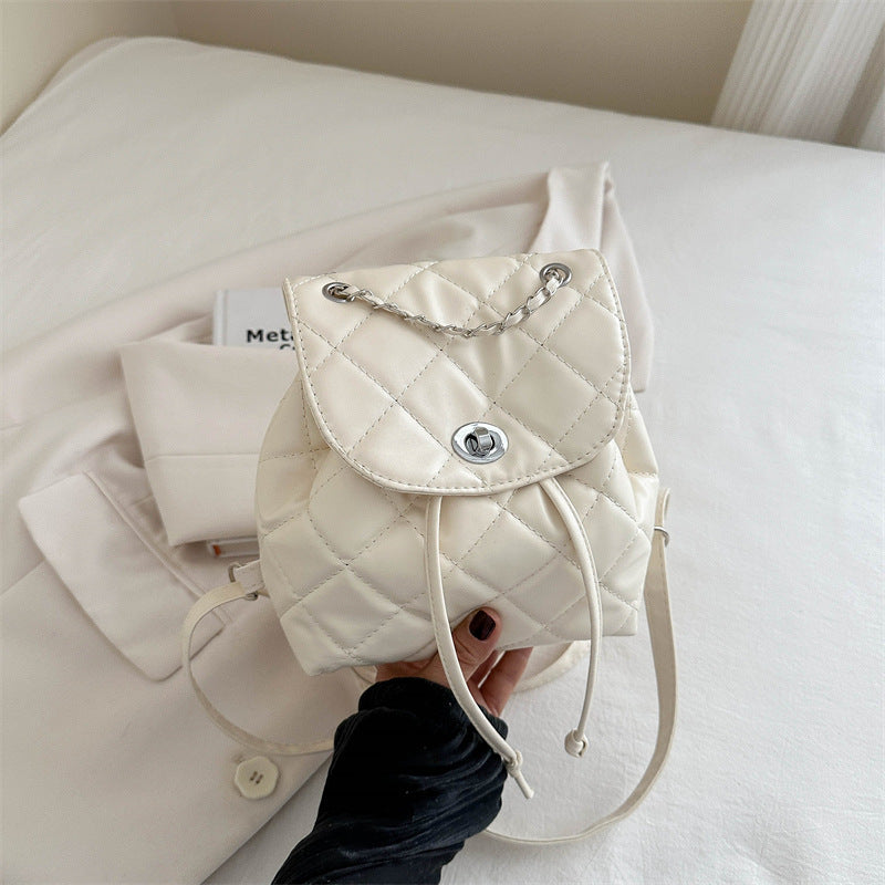 Women's Rhombus Fashion Summer High-grade Design Chain Backpacks