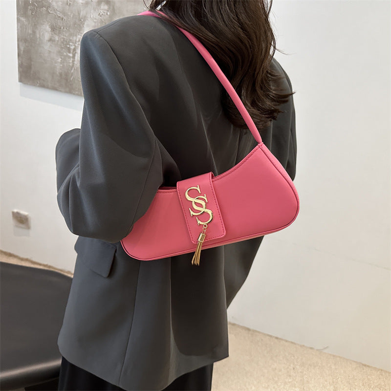 Women's Simple Autumn Western Style Leisure Commuter Shoulder Bags