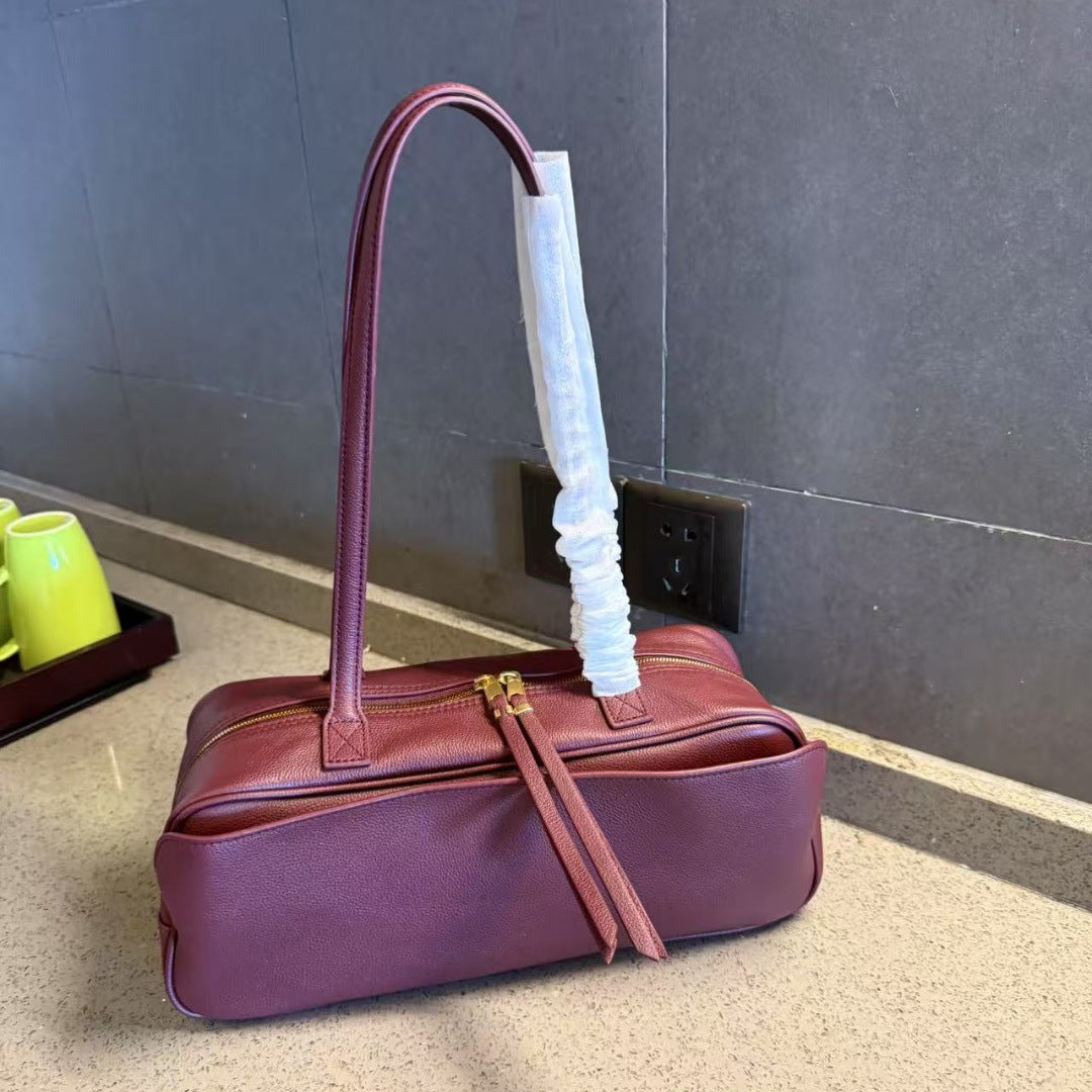 Women's Underarm Genuine Leather Commuter Boston Large Shoulder Bags