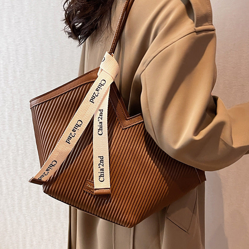 Women's Pattern French Korean Style Commuting Fashion Shoulder Bags