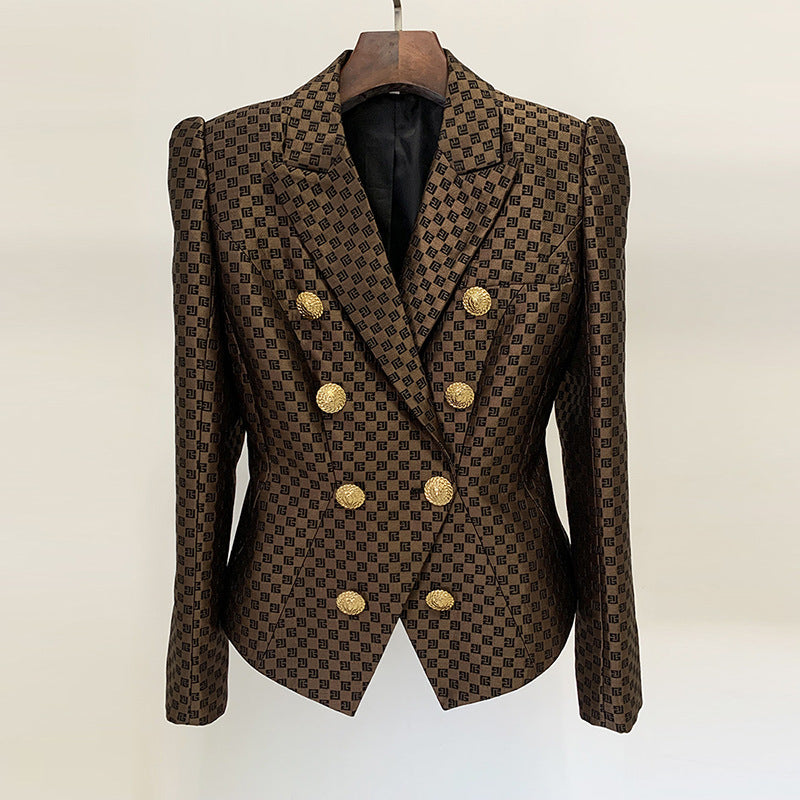 Early Spring Fashion Lion Double-breasted Slim Blazers