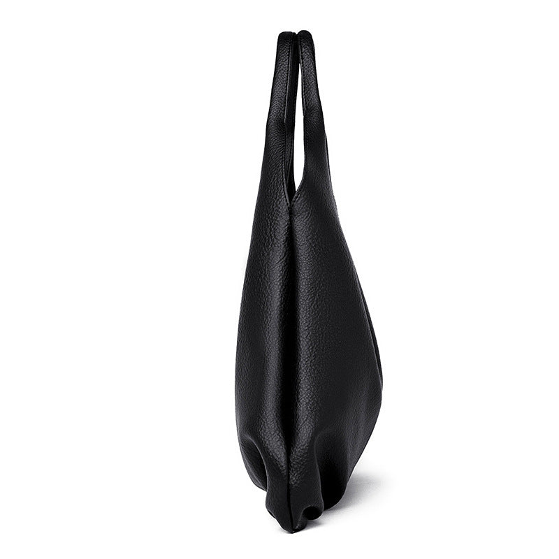 Women's Solid Color Simple Large Capacity Soft Shoulder Bags