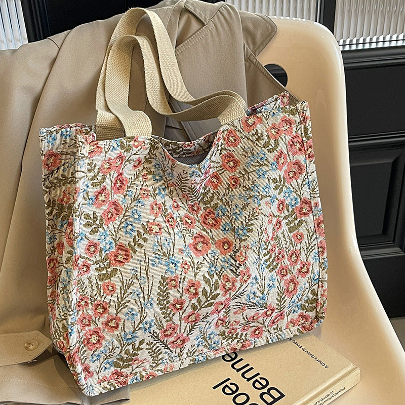 Women's Large Capacity Canvas Idle Style Class Shoulder Bags