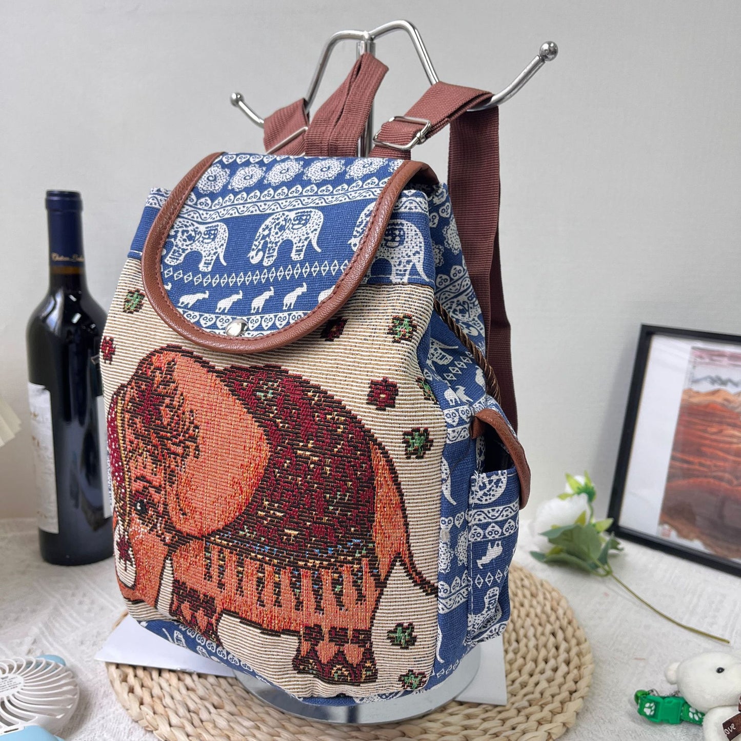 Retro Ethnic Style Special Drawstring Cover Backpacks
