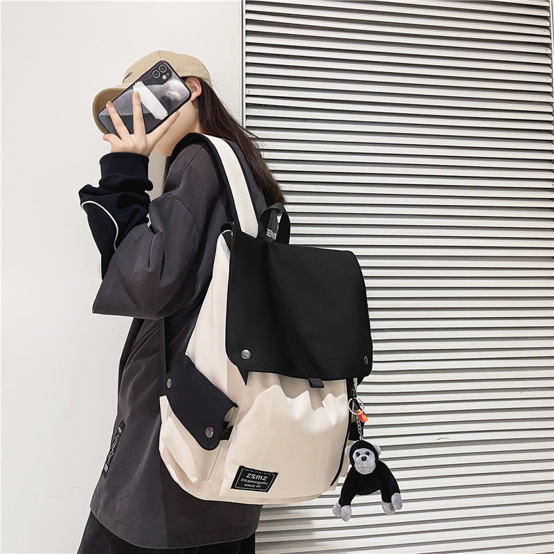 Men's High Trendy Cool Fashion Simplicity Canvas Backpacks