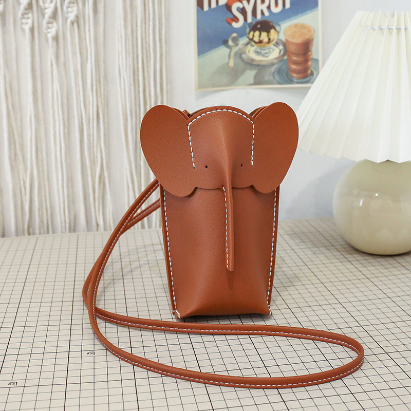 Women's Mini Elephant Gift Self-made Hand-woven Material Shoulder Bags
