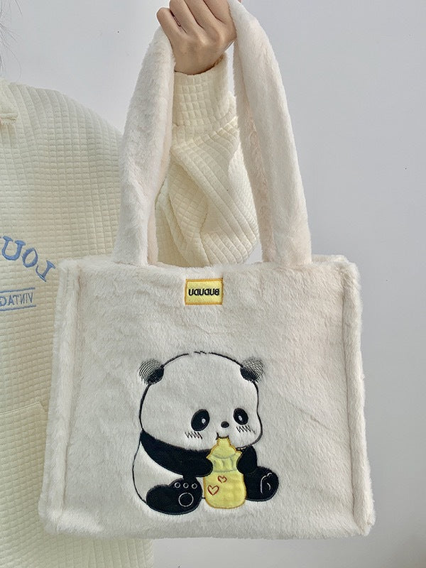 Panda Cartoon Soft Plush Campus Lolita Shoulder Bags
