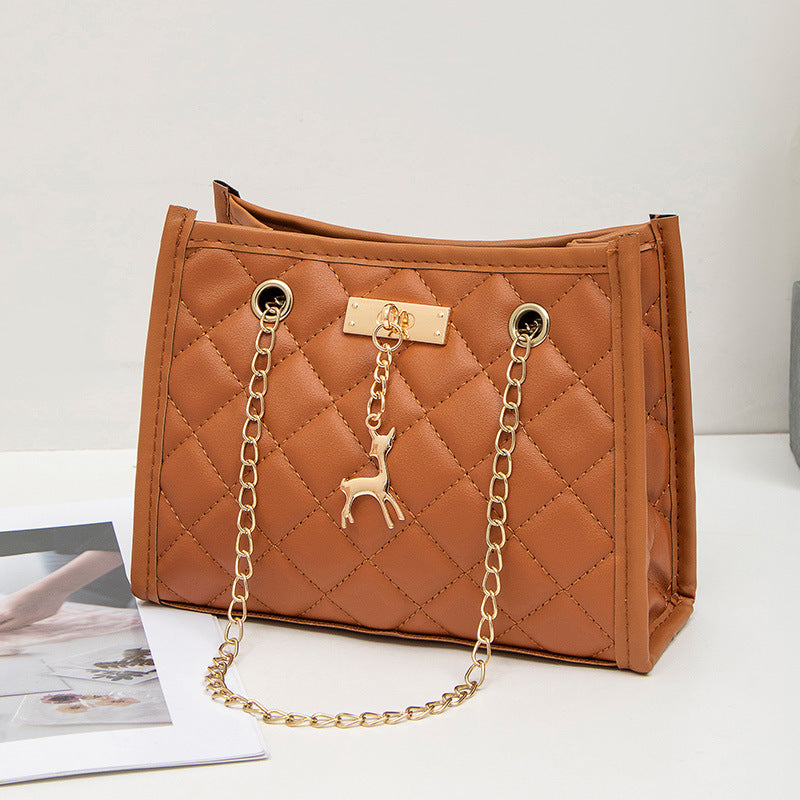 Unique Women's Embroidered Diamond Plaid Classic Ladies Bags