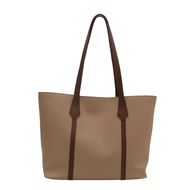 Women's Personality Stitching Large Capacity Fashion Retro Shoulder Bags