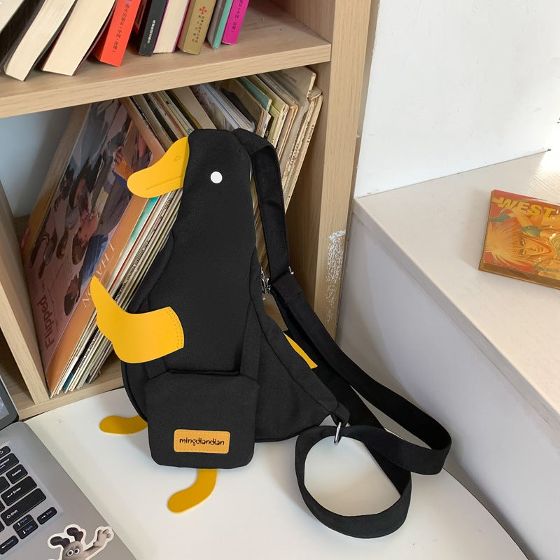 Female Funny Little Duck Versatile College Crossbody Bags