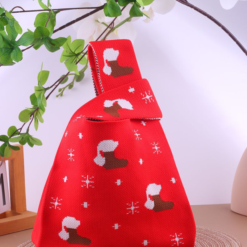 Christmas Gift Knit Eve Apple Packaging Tote Bags