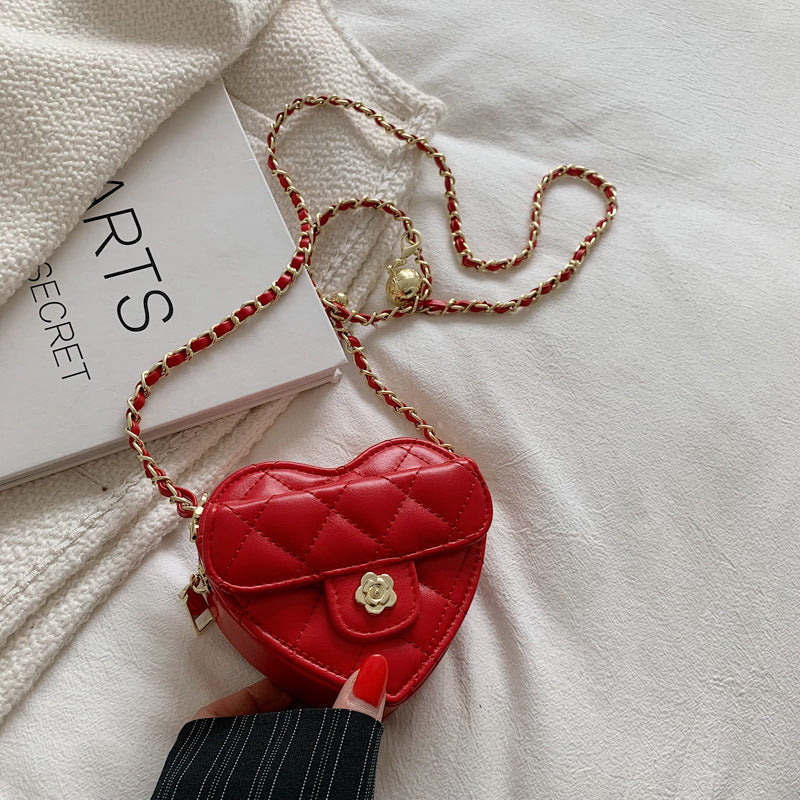 Women's & Children's & Day Gift Mini Heart-shaped Golden Crossbody Bags