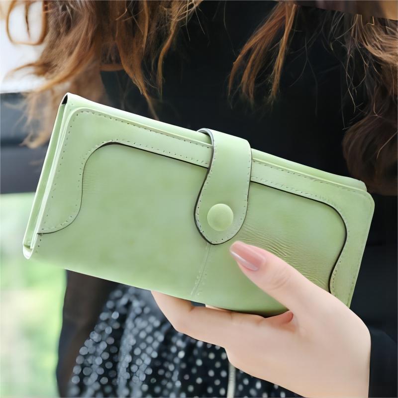 Women's Frosted Vintage Clutch Soft Leather Multifunctional Buckle