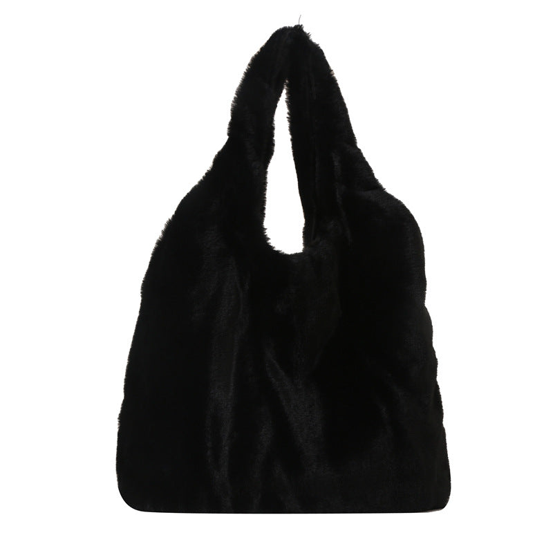 Women's Plush Fashion Clutch High-grade Solid Color Bags