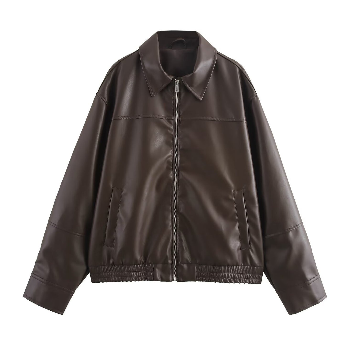 Women's Trendy Wild Faux Leather Bomber Jackets
