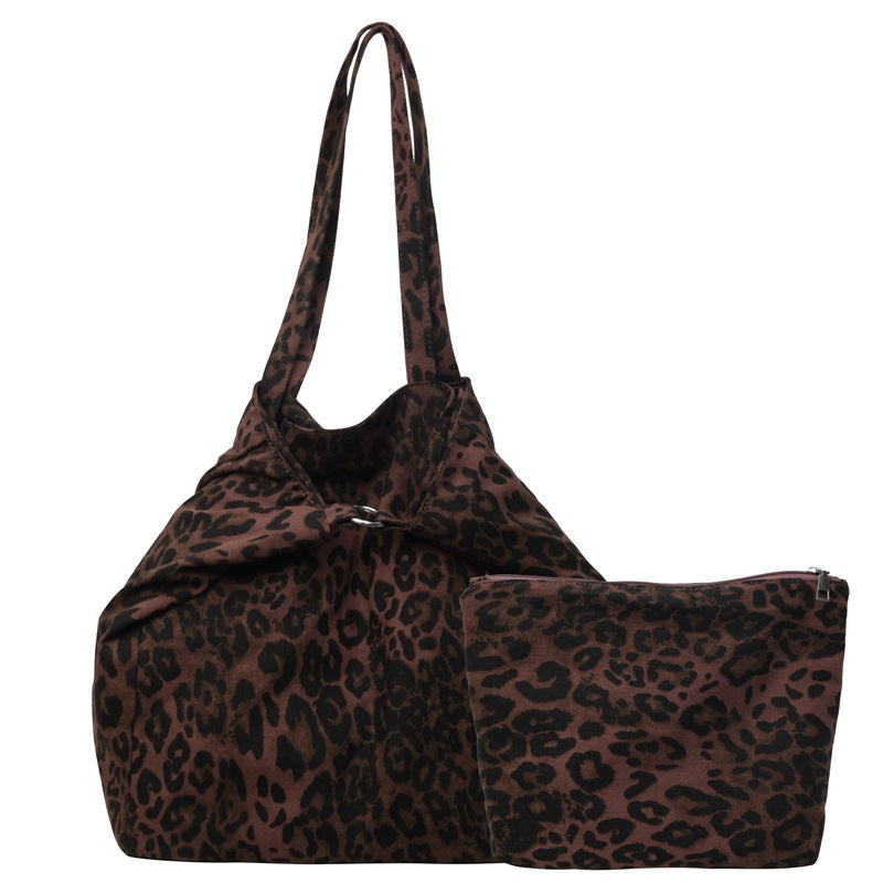 Women's Leopard Print Canvas Commuter Idle Style Bags