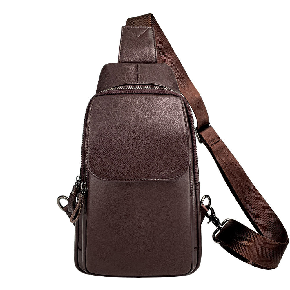 Men's Leather High-grade Cross Body First Layer Men's Chest Bags