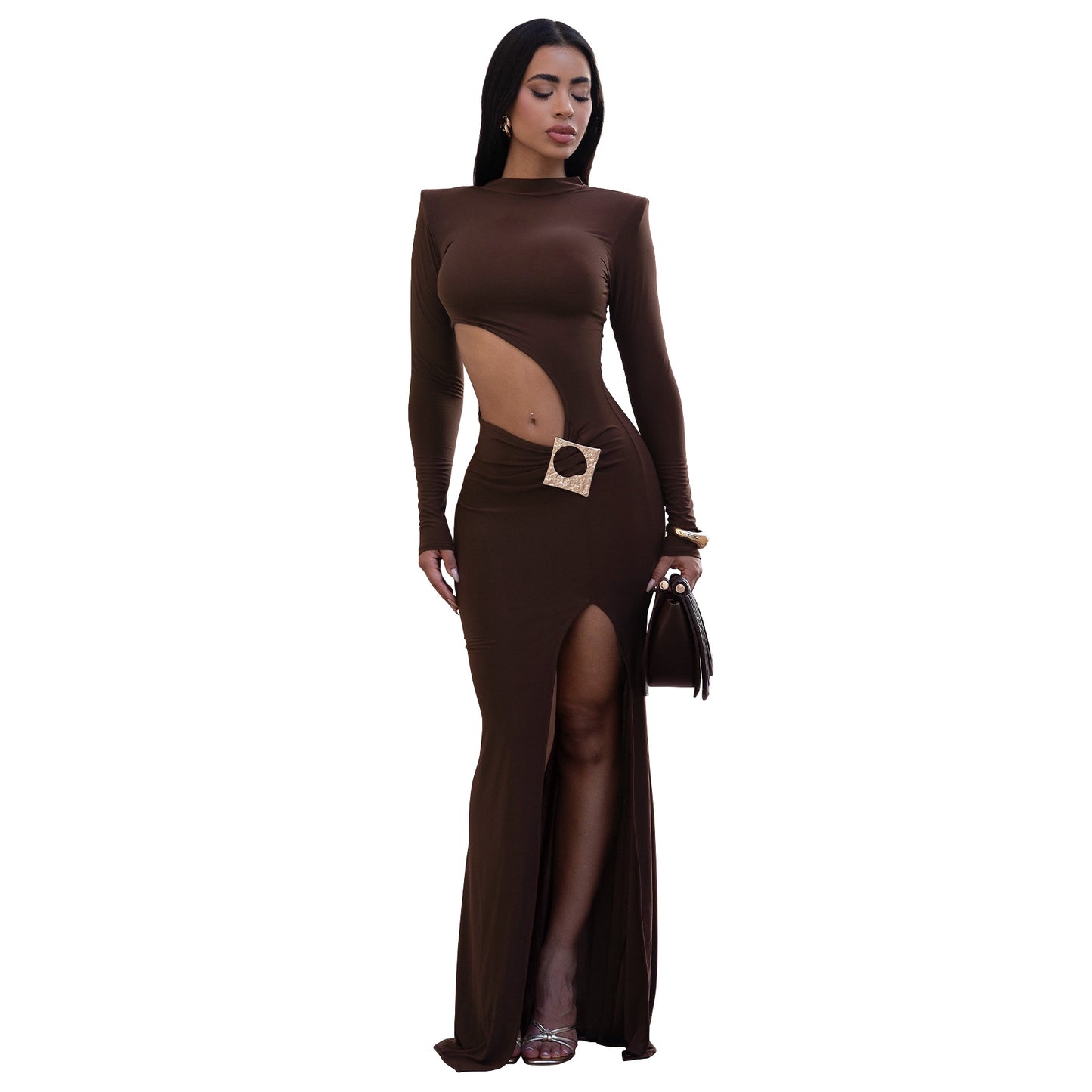 Women's Autumn Sexy Navel Dress Long-sleeved Dresses