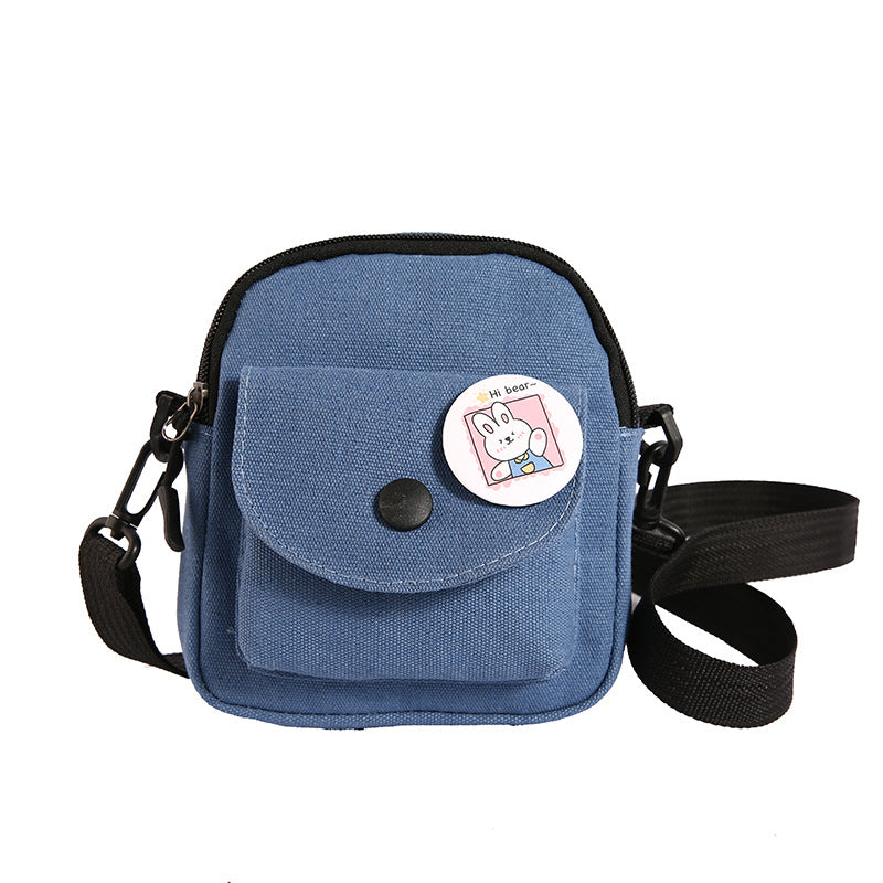 Women's Canvas Fashionable Korean Style Mobile Vintage Shoulder Bags