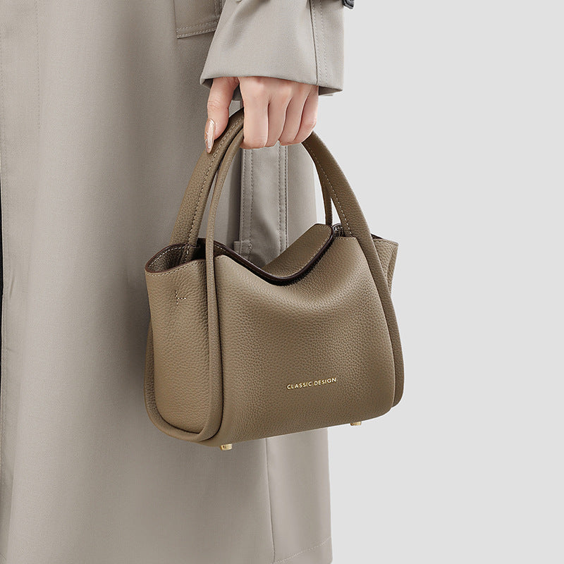 Women's Genuine Leather Vegetable Basket Light Luxury Crossbody Bags