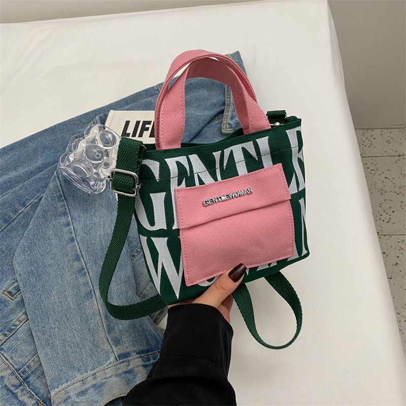 Thailand Hardware Mini Letter Printing Canvas Shoulder Bags