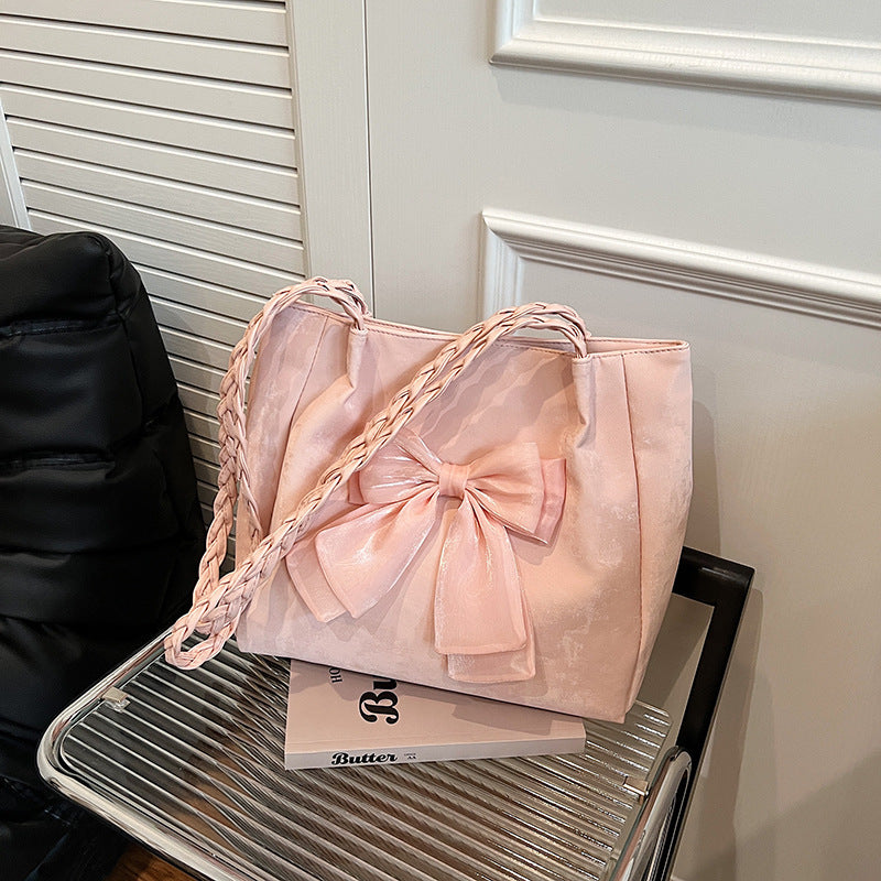 Women's Design Bow Contrast Color Versatile Hand-held Armpit Bags