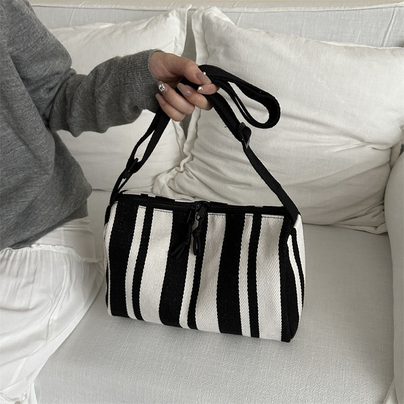 Women's Capacity Autumn High-grade Canvas Contrast Color Crossbody Bags