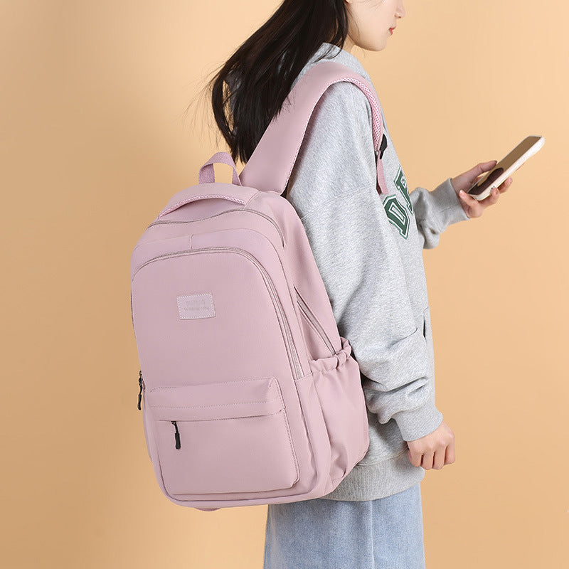 Women's & Men's & Junior's College Style Solid Color High Large Backpacks