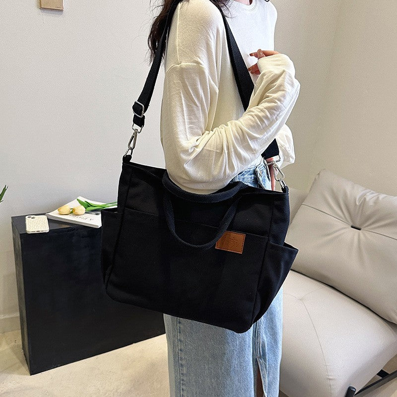 Women's Canvas Design Large Capacity Totes Shoulder Bags