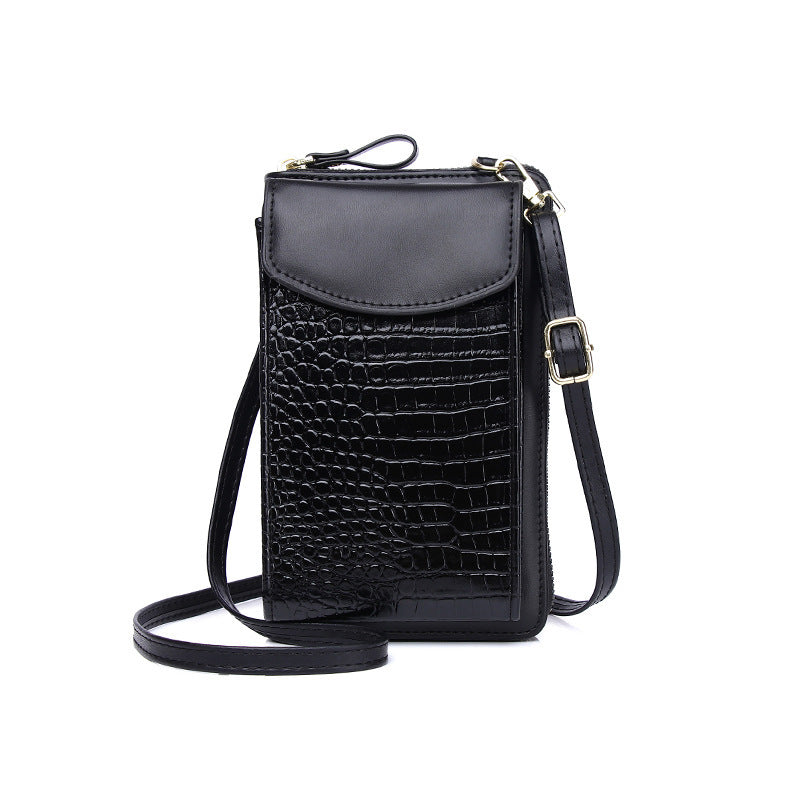 Women's Mobile Vertical Cover Mini Crocodile Pattern Phone Bags