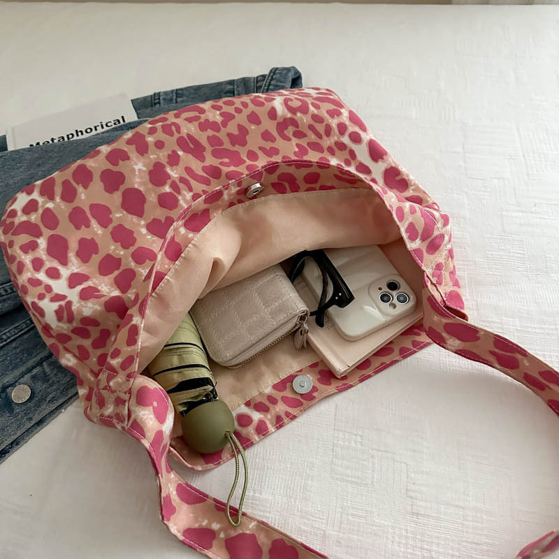 Women's Print Canvas Fashionable Preppy Style Large Shoulder Bags