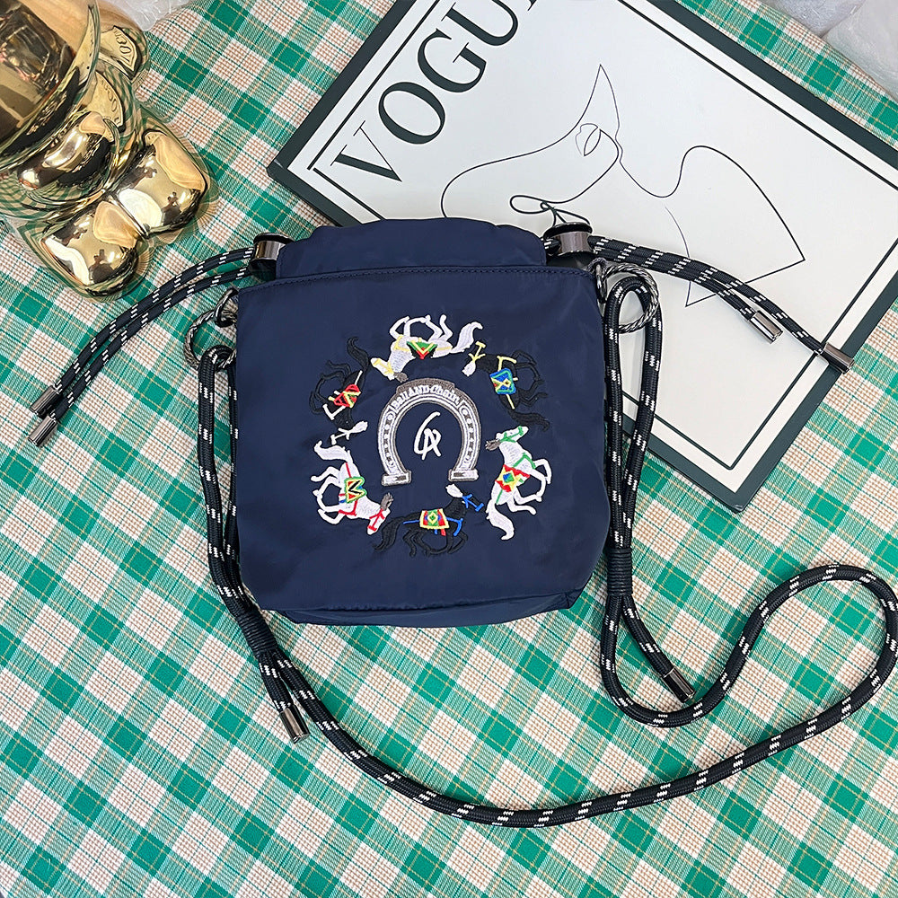 Style Embroidery Cartoon Female Cute Wild Crossbody Bags
