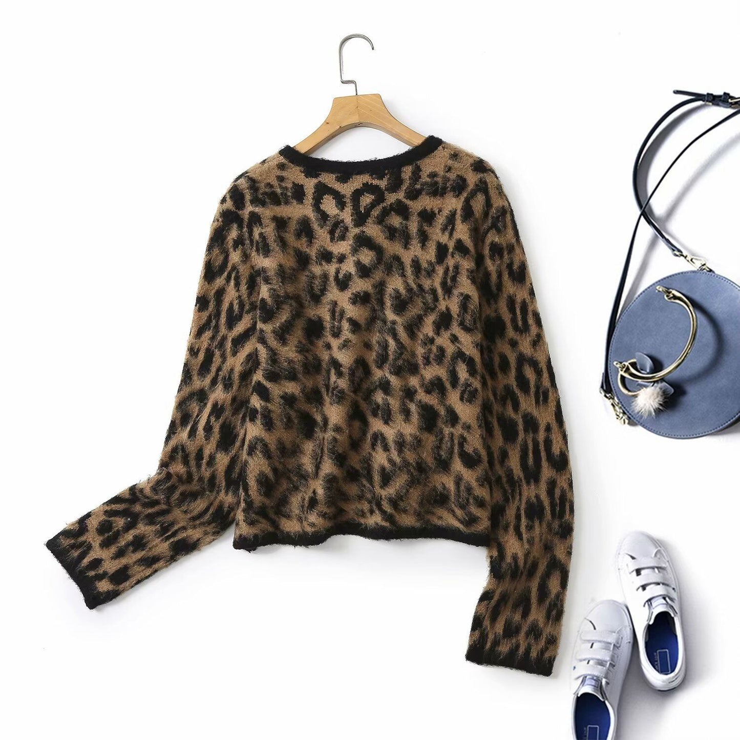 Women's Autumn Wear Vintage Leopard Print Casual Knitwear